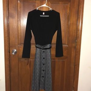 Black and gray dress